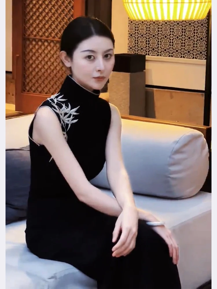 2025 Odzież damska Temperament cheongsam z nadrukiem 0701