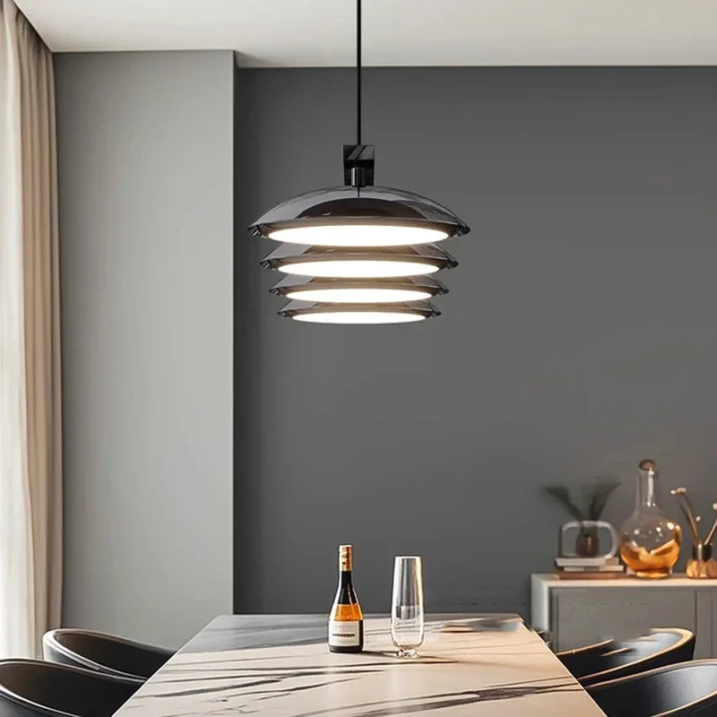 Nordic Disc Design Led Pendant Lights Iron Dimmable for Living Dining Table Room Corridor Chandelier Home Long Hanging Fixture