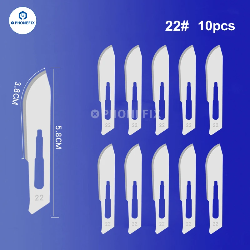 10 stücke Kohlenstoffs tahl schnitzen Skalpell messer 10 #21 #23 #24 #25 # chirurgische Klingen DIY schneiden Motherboard BGA Reparatur chirurgisches Messer – Detail 13