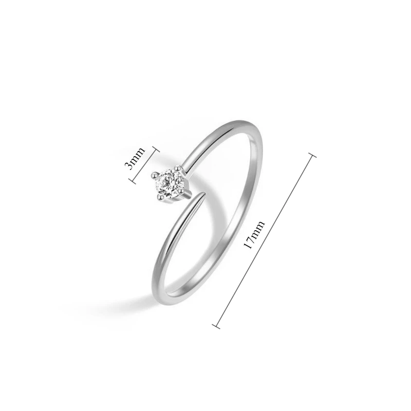 Women's Geometric Zircon Meteor Trajectory Opening Ring