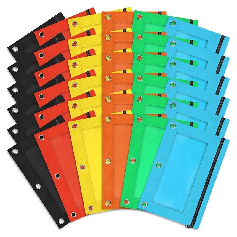 

30 упаковок пенала, пенал для 3 кольцевых переплетов, пенал на молнии оптом для школы, дома и офиса-AT93