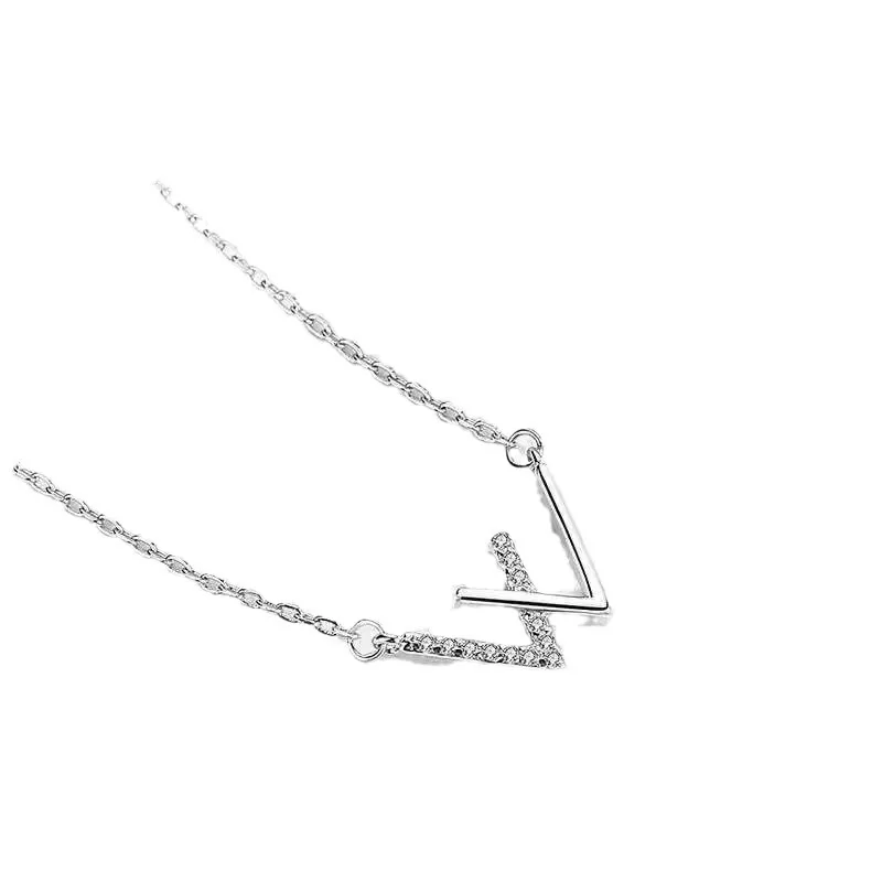 

2026 Stainless Steel W-Shaped Necklace Simple Style Attractive Woman's Letter Pendant Necklace Fine Jewelry for Birthday Gifts