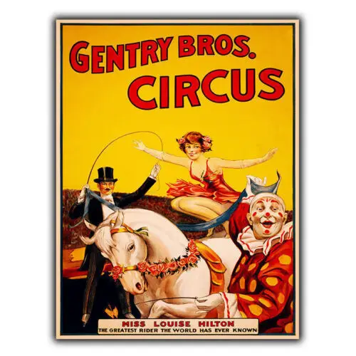 GENTRY BROS. CIRCUS METAL SIGN PLAQUE Retro Vintage Advert poster print decor-Aluminum