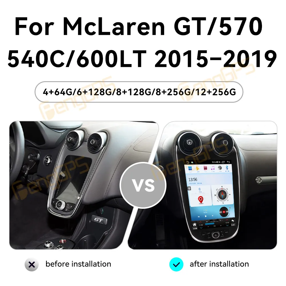 For Mclaren GT 2015 - 2019 Car Radio Wireless Carplay Android Auto Intelligent System Multimedia Player Stereo GPS Navi Touch