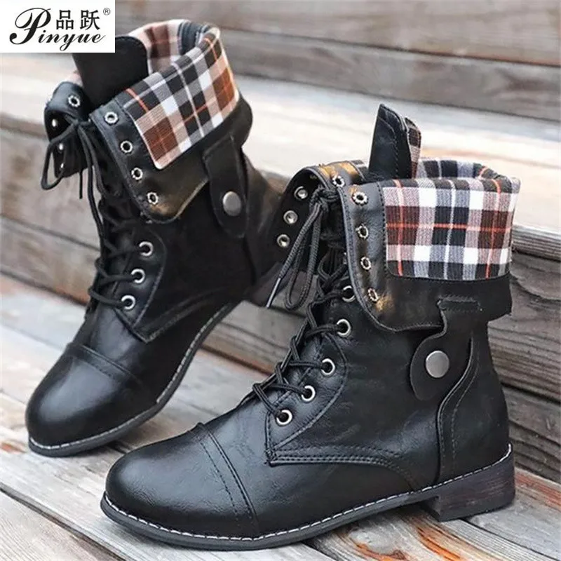 Retro Boots Men and women Autumn and Winter New Tooling Large Size Foreign Trade Short Boots Thick Heel Knight Boots size 35 47