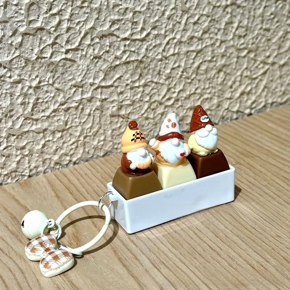 Cartoon Dwarf Keycap Fidget Toy Keychain Silent Axis Keycap Design Keyboard Keycap Keychain Mute Keyboard Key 3 Key Fidget Toy