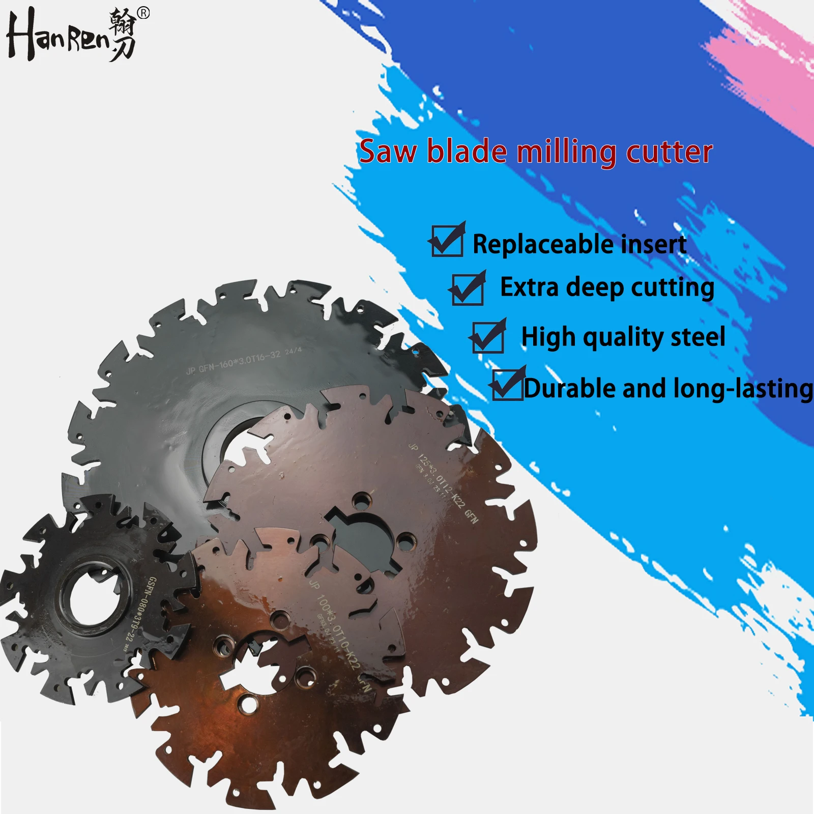 JP Saw Blade Milling Cutter Replaceable Insert Type Slotting And Cutting JP 80 100 125 160 Split Type GFN 2mm 3mm