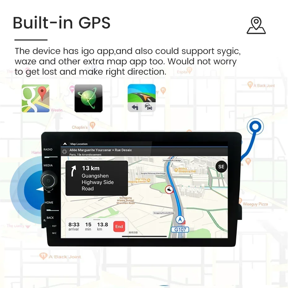

Новинка 2026 года: Универсальное 9-дюймовое автомобильное радио Android OEM с поворотной ручкой, Bluetooth, GPS-плеер