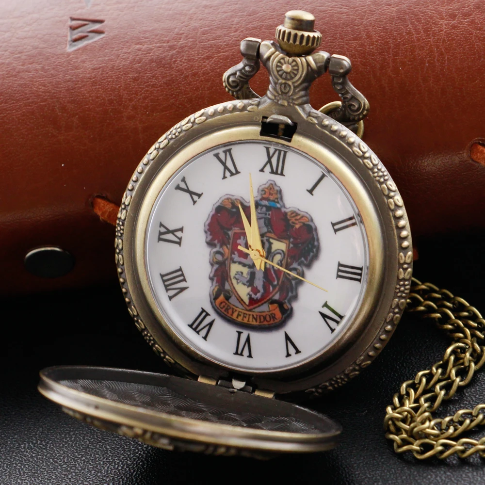 خمر المعالج مدرسة ساعة الجيب Steampunk قلادة الرقمية سلسلة بدلاية ساعة موضة النحت إمرأة رجل طالب هدية
