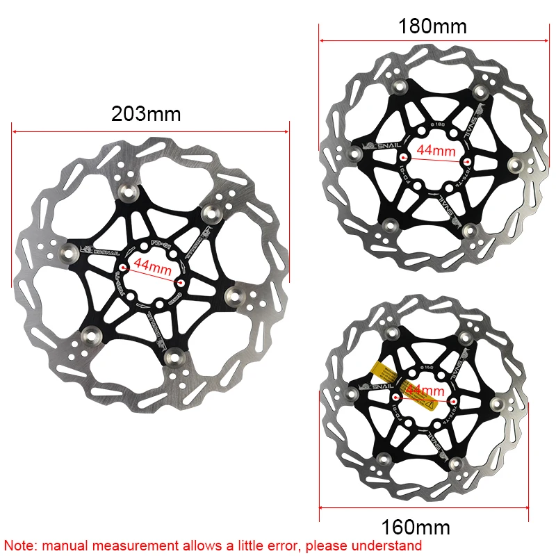 SNAIL 6-Bolt Disc Brake 160mm/180mm/203mm Brake Disc Rotor MTB Brake Pads Floating Disc Bicycle Rotors