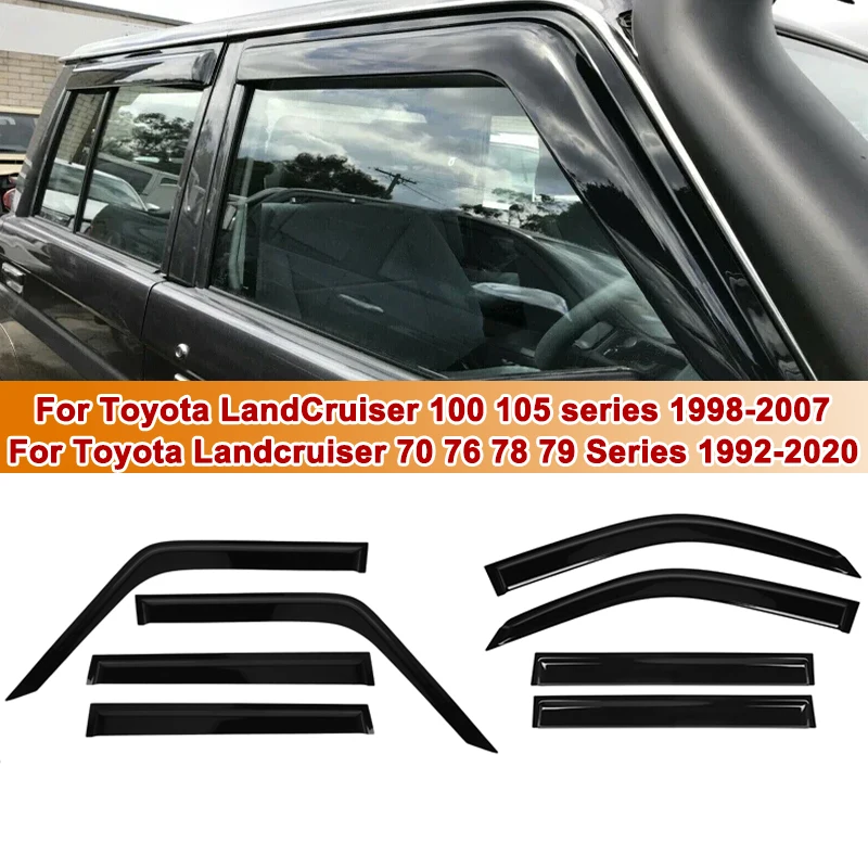 

4 шт. оконный козырек, дефлектор от солнца и дождя, ветрозащитный козырек для Toyota Landcruiser 70 76 78 79 серии 1992-2020/100 105 серии 1998-2007