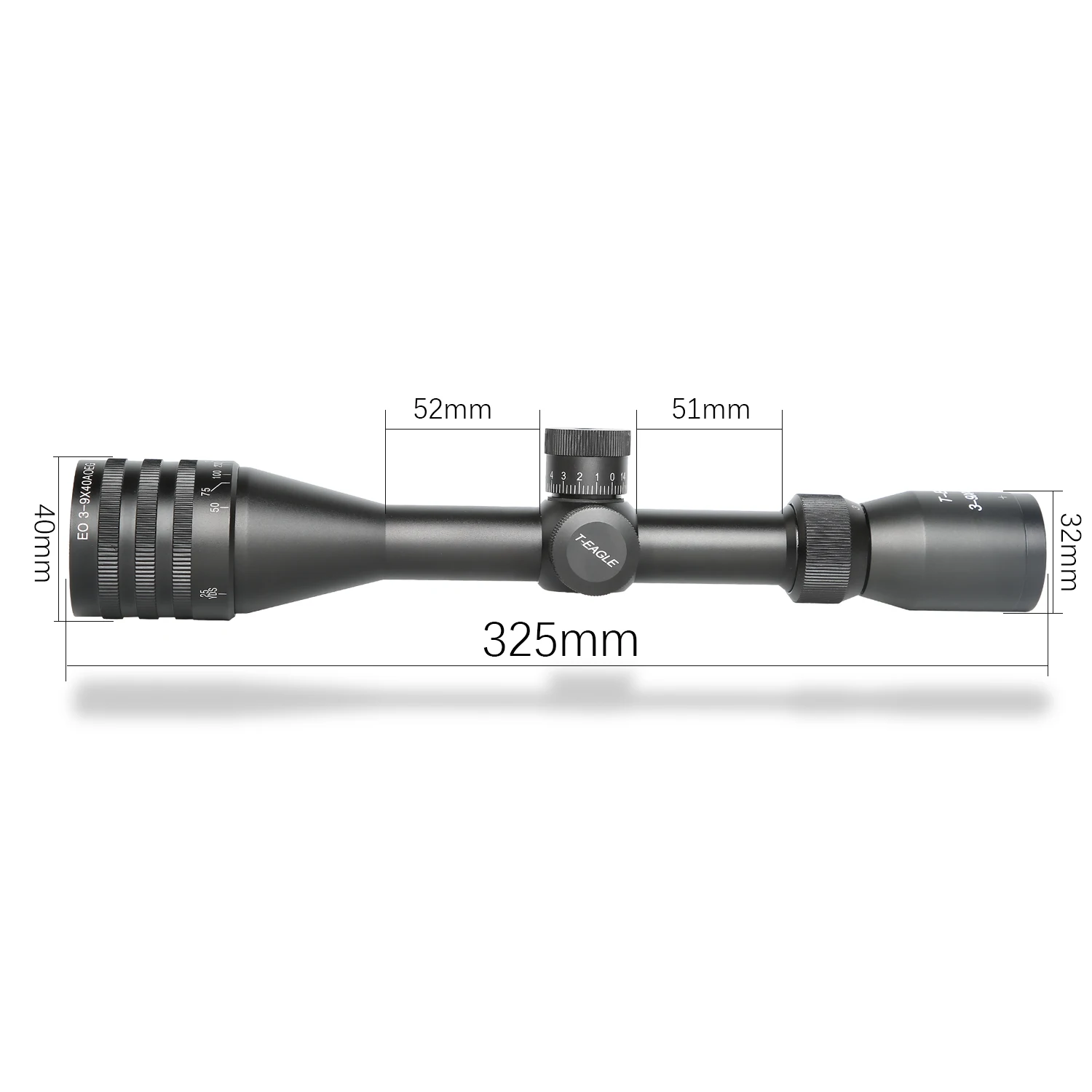 T-EAGLE EO 3-9X40 AOEG KN البصريات البصر Riflescope مقاوم للماء للصدمات يناسب الادسنس لنطاق الصيد الإضاءة الحمراء الخضراء