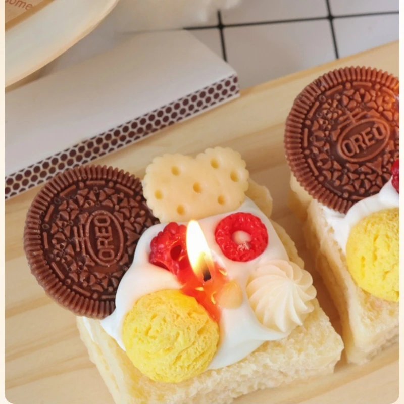 

Creamy Toast Scented Candle Home Fragrance Decorative Aromatherapy Birthday Candle Creative Gift Atmosphere Decor