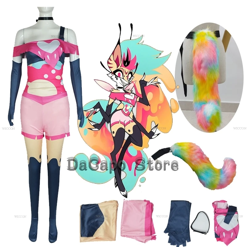 Helluvaboss Queen Bee Cosplay Costume Beelzebub Cosplay Costume Halloween Fancy Sexy Carnaval Party Women Colorful Suit