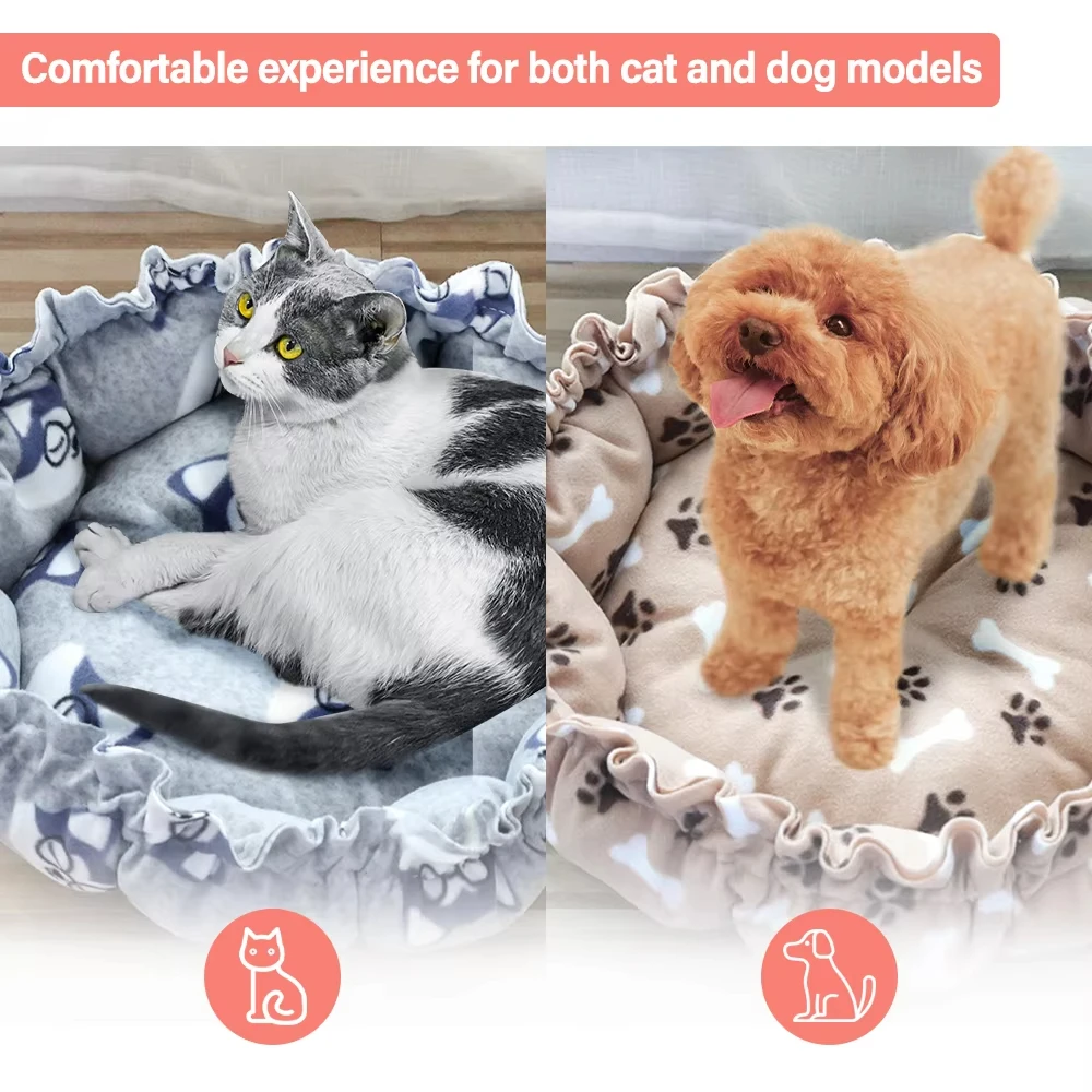 45cm Cat Nest Accessories Round Warm Mattress Cats Bed Pet Products House Supplies Sleeping Bag Cat Stuff Bed For Small Dogs