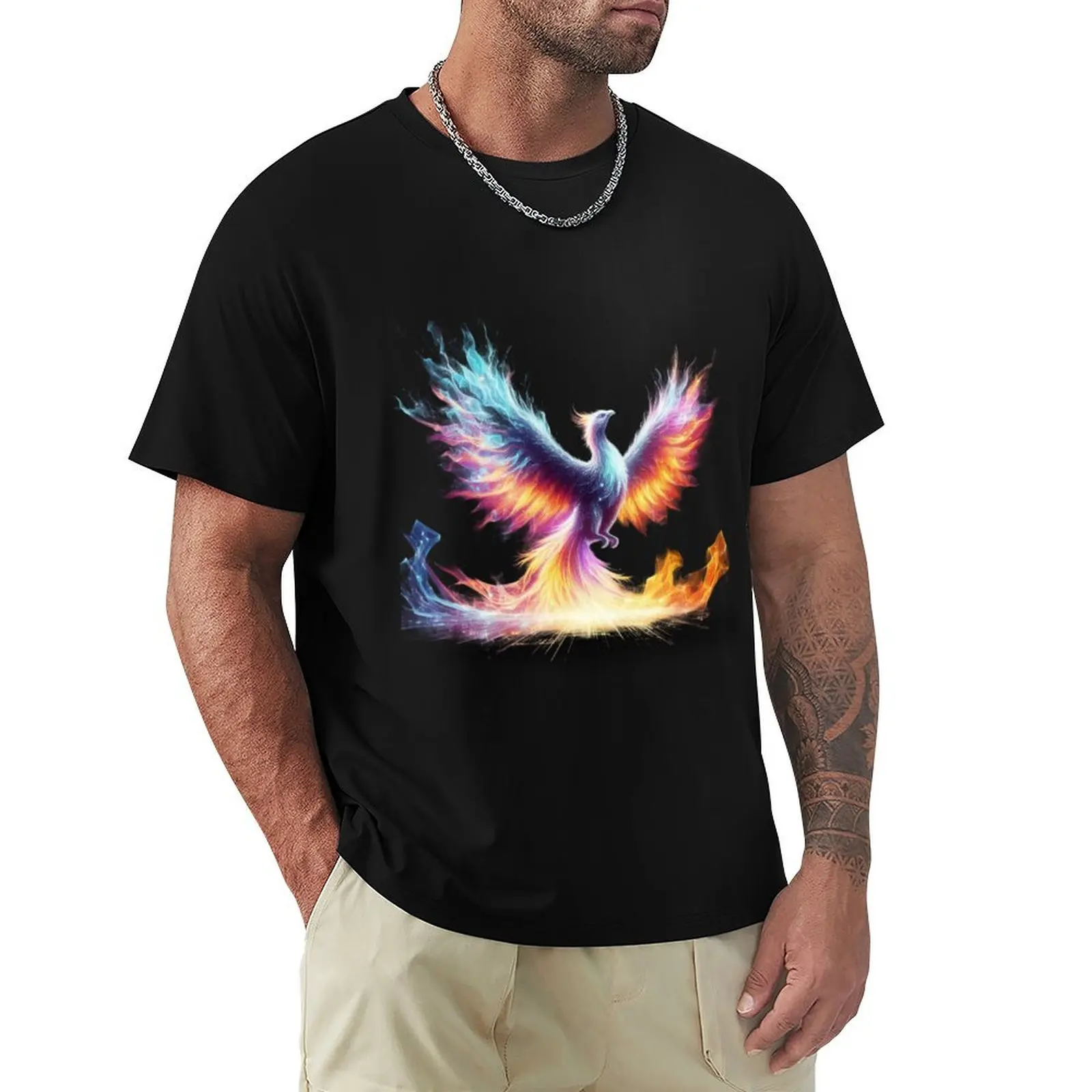 

Phoenix vivid color T-Shirt Personalized t-shirt summer clothes Clothing anime figures Men's clothing