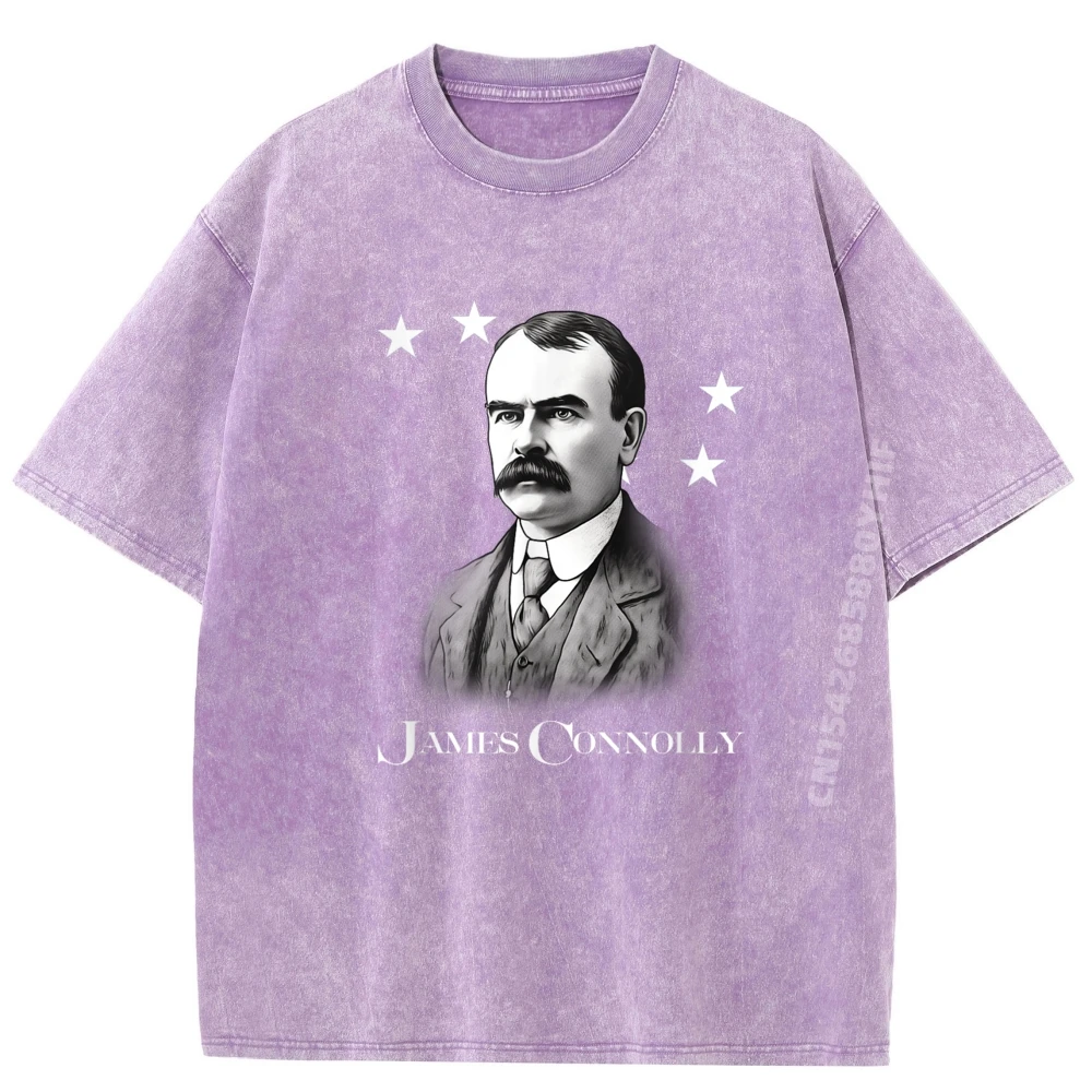 تي شيرت رجالي مطبوع جيمس كونولي الأيرلندية الجمهورية الاشتراكية ملابس الشارع غسلها تي شيرت قمصان رجالية طباعة #3