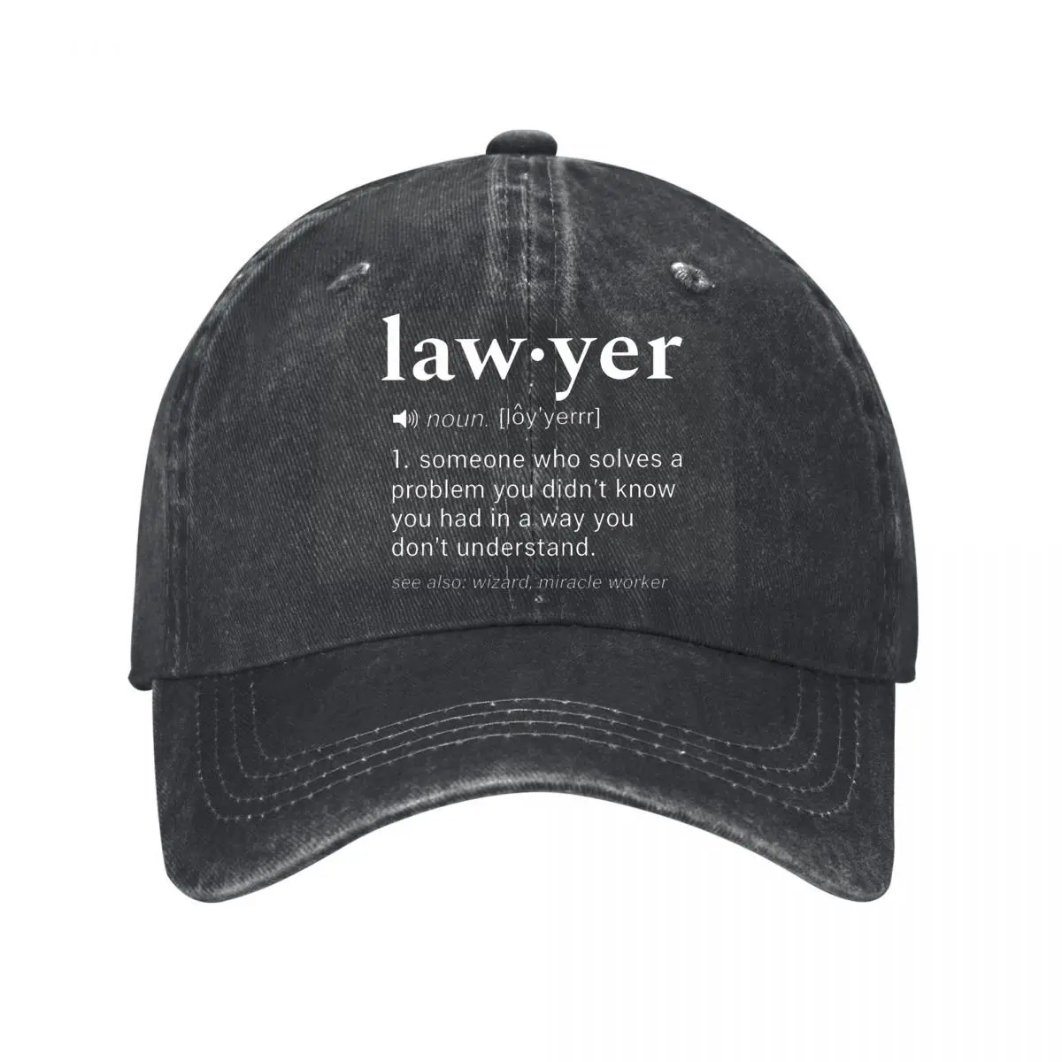 Casquette de baseball en coton délavé vintage avec définition humoristique d'avocat, style hip-hop, pour le soleil