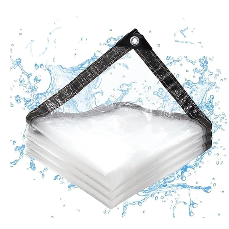 Transparentes Regenschutz-Tuch, winddichter Garten, Polyethylen-Gewächshaus, Pflanzenschutz mit perforierter Regenschutzabdeckung