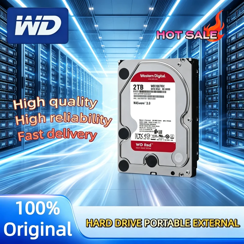 WD Red 2TB-6TB 3.5" SATA 6Gb/s Internal HDD, 5400RPM, 64MB Cache, NAS-Ready, Reliable Storage for Desktop & Home Server.
