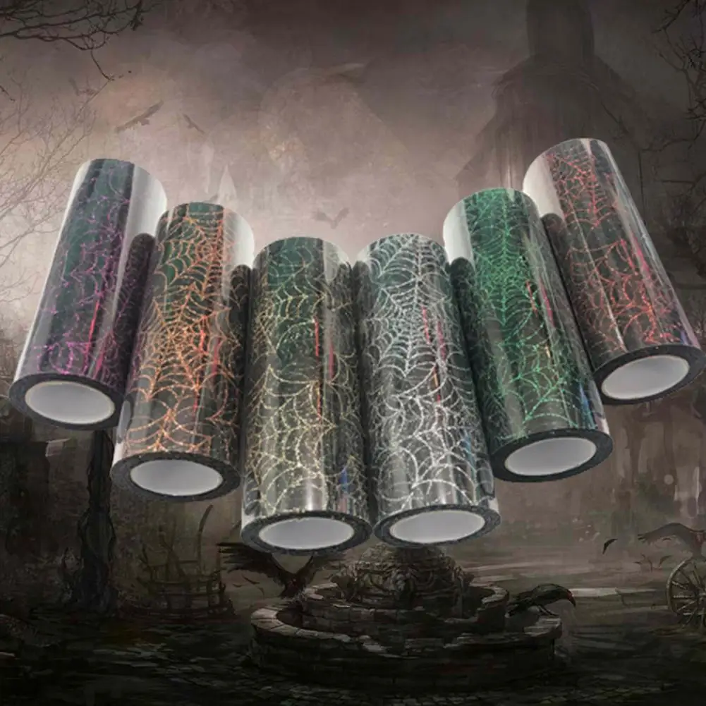 1 Roll Practical Spider Web Tulle Easy to Use 6 Colors  Tulle Roll Halloween Spider Web Decor Roll   for Door  Tulle Roll