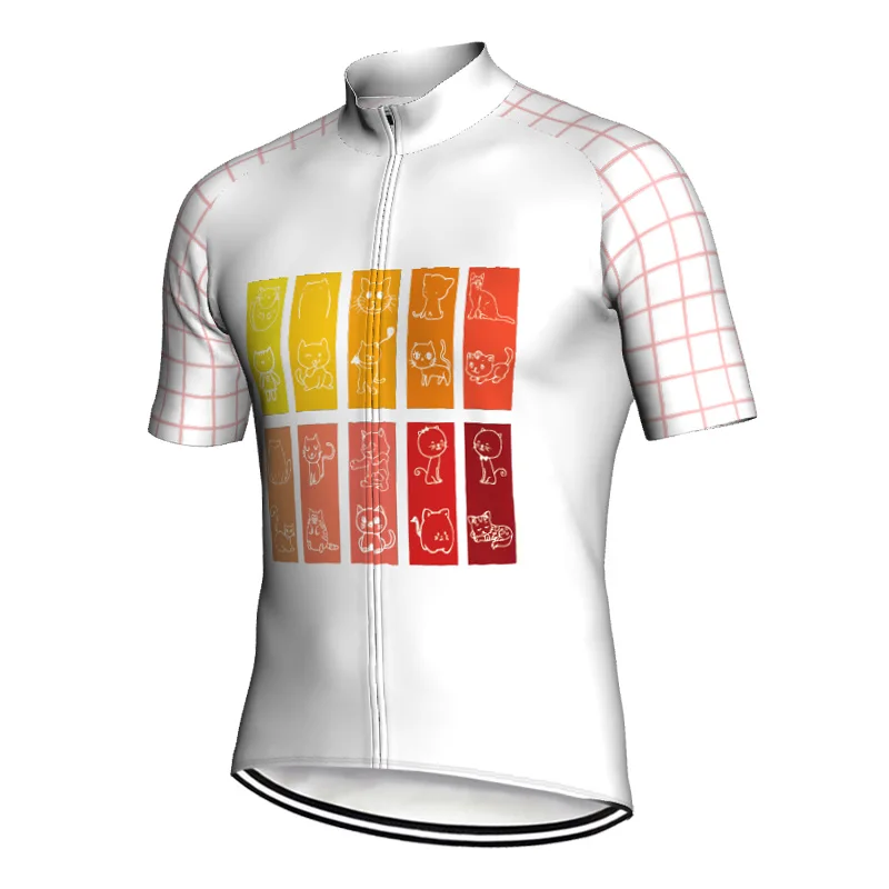 

Cat Style Customiza Cycling Clothes Short Sleeve Top Bike Shirt Road Jersey Bicycle Moto Wear Soft Jacket Uniform Cyclisme Fold