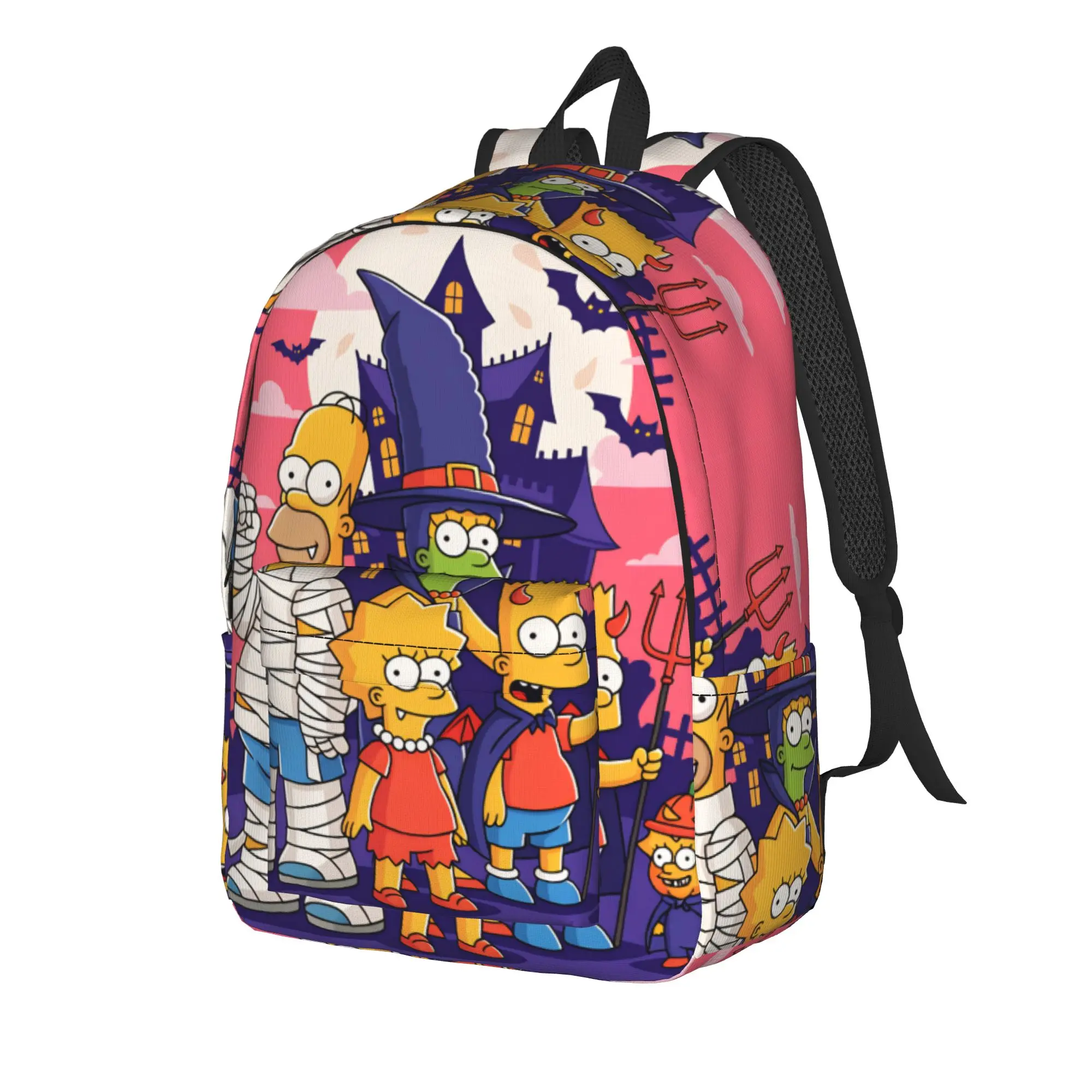 S-Simpsons Mummy Homer Pink Halloween Backpack  Stylish Backpacks Boy Girl Camping Large High School Bags Custom Rucksack