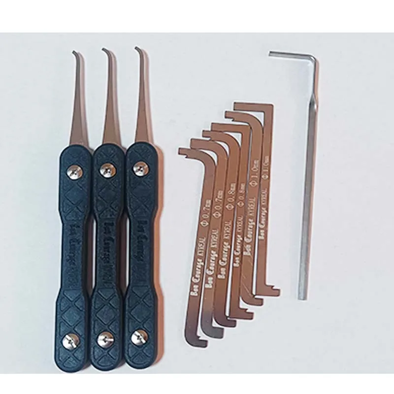 New 3PCS JIM Hook Set Bon Courage Kyreal Black Handle Set Stainless Steel And 7PCS Tension Tool With Packing Bag Locksmith Tools