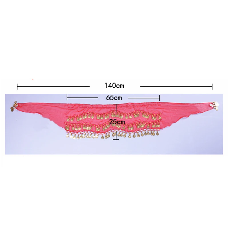 Cadena de cintura de danza del vientre para mujer, accesorios de disfraz de cadera, falda de cinturón de 3 filas con monedas doradas, envoltura de cadena de cintura, Ropa de baile para adultos, 1 unidad