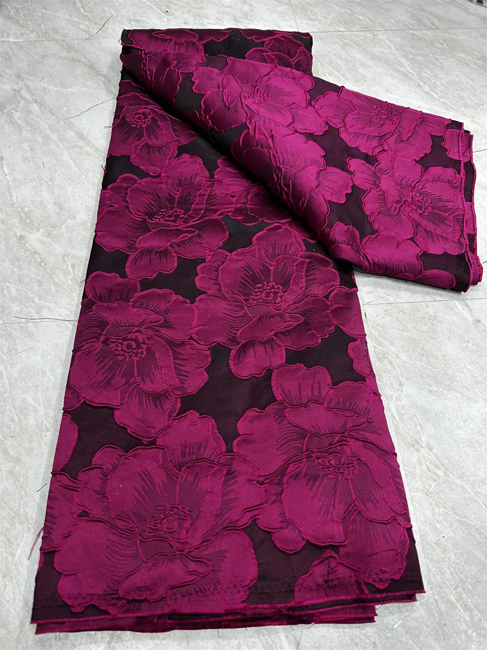 Latest Jacquard Brocade Lace Fabric Selling Brocade Organza African Tulle Lace Fabric for Nigerian Wedding CW60721