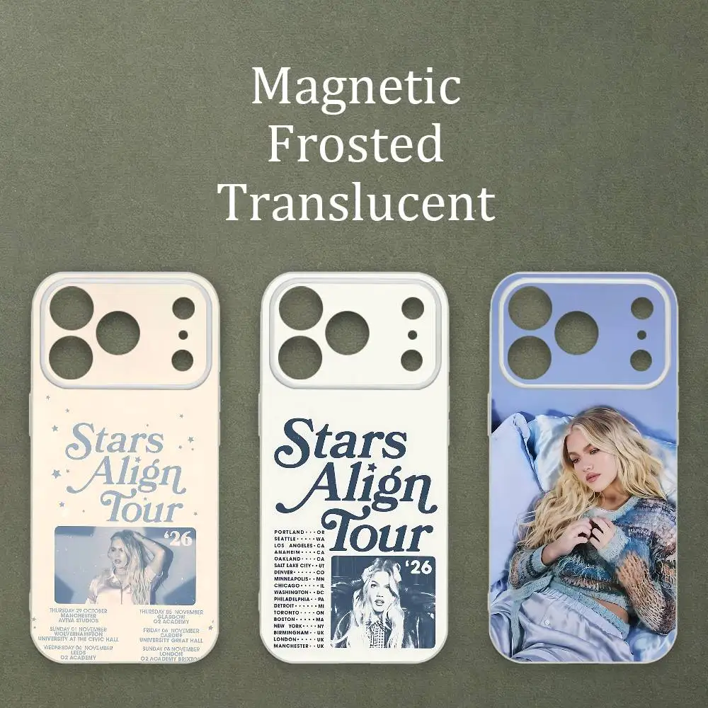 

F-Freya S-Skye Stars Align Matte Frosted Semi-transparent Magnetic TPU Case For iPhone 17 11 13 14 15 16 12 Pro Max