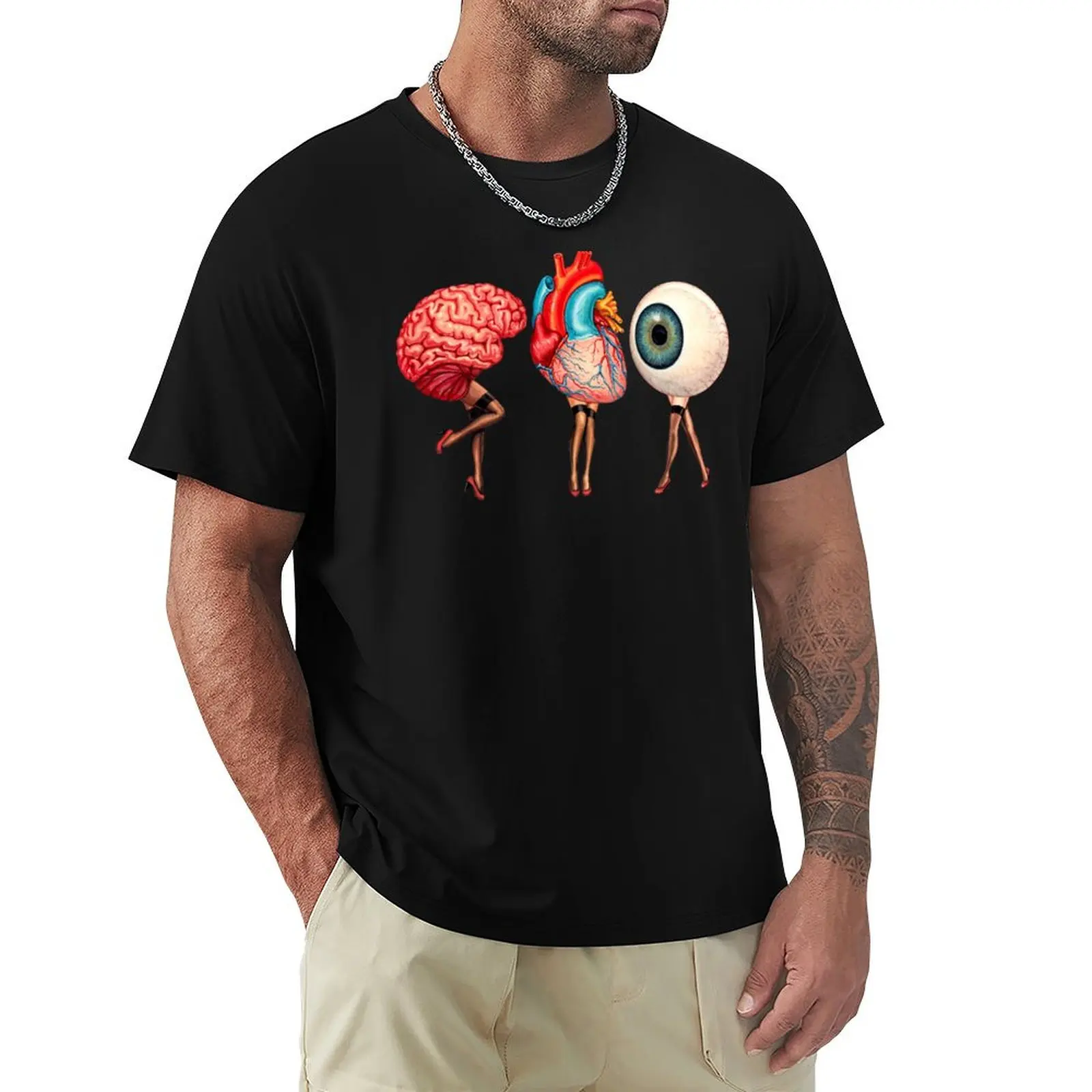 Heart, Brain, Eyeball Pin-Ups T-Shirt man t shirt graphic T-Shirt
