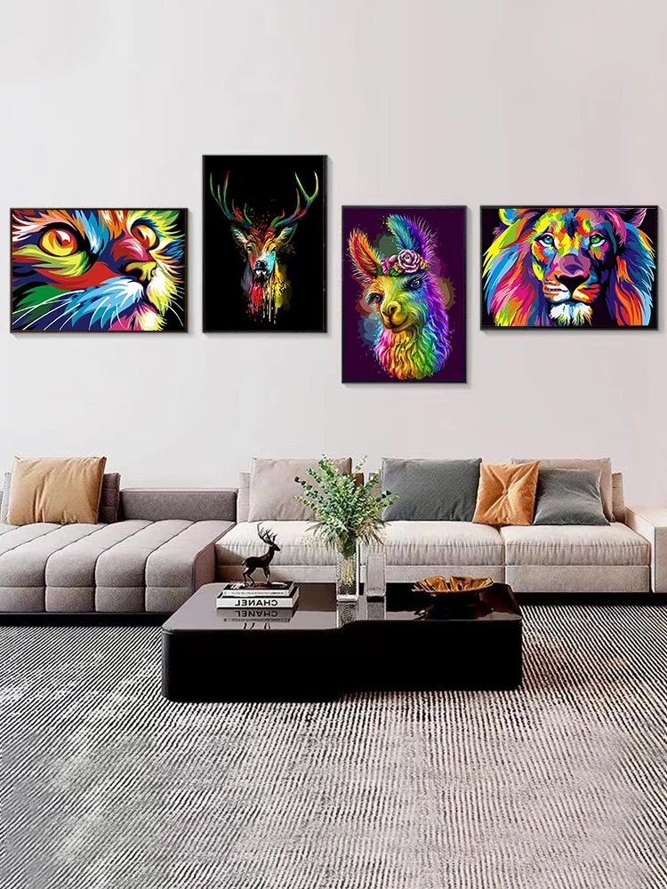 Diy Paint By Numbers Animal Kit Oil Painting By Number On Canvas Coloring Picture Handmade Gift For Adult Unique Gift Home Decor