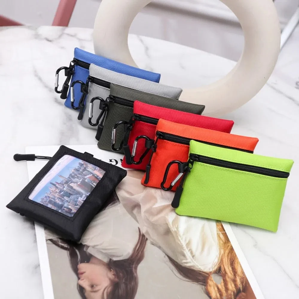 

Портативный кошелек из ткани быка в корейском стиле, однотонный кошелек, сумка для мелких предметов, сумка для карт, сумка для хранения карт на молнии, мужская сумка