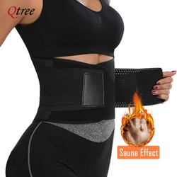 Qtree Women Binders and Shapers Body Shapewear Female Tummy Control Strap Waist Trainer Cincher Sauna Sweat Belt Sheath Corset