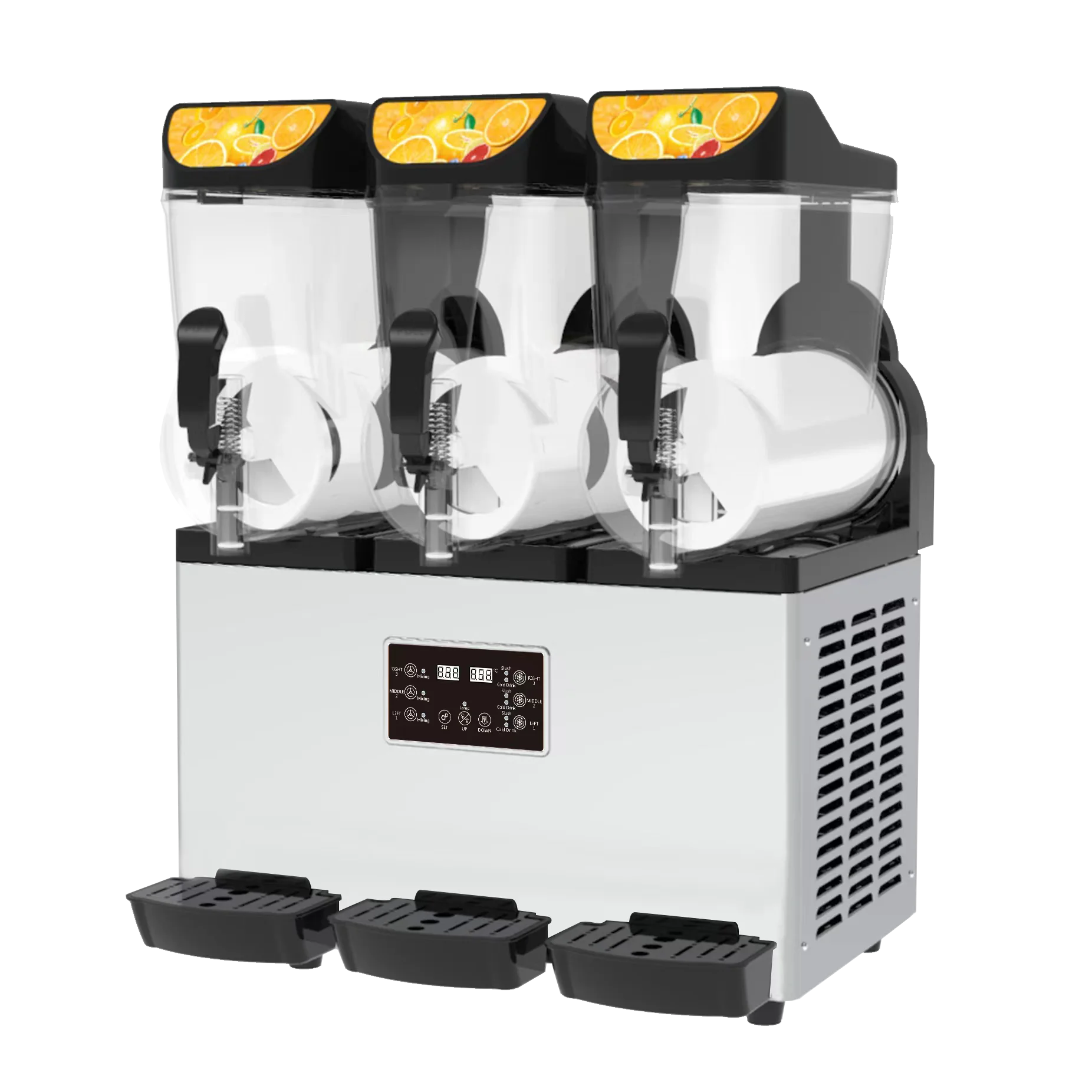 

Slushie Maker Machine 3 Tanks 15L Commercial Slushy Ice Smoothie Making Machine Frozen Drink Slush Machine for Juice