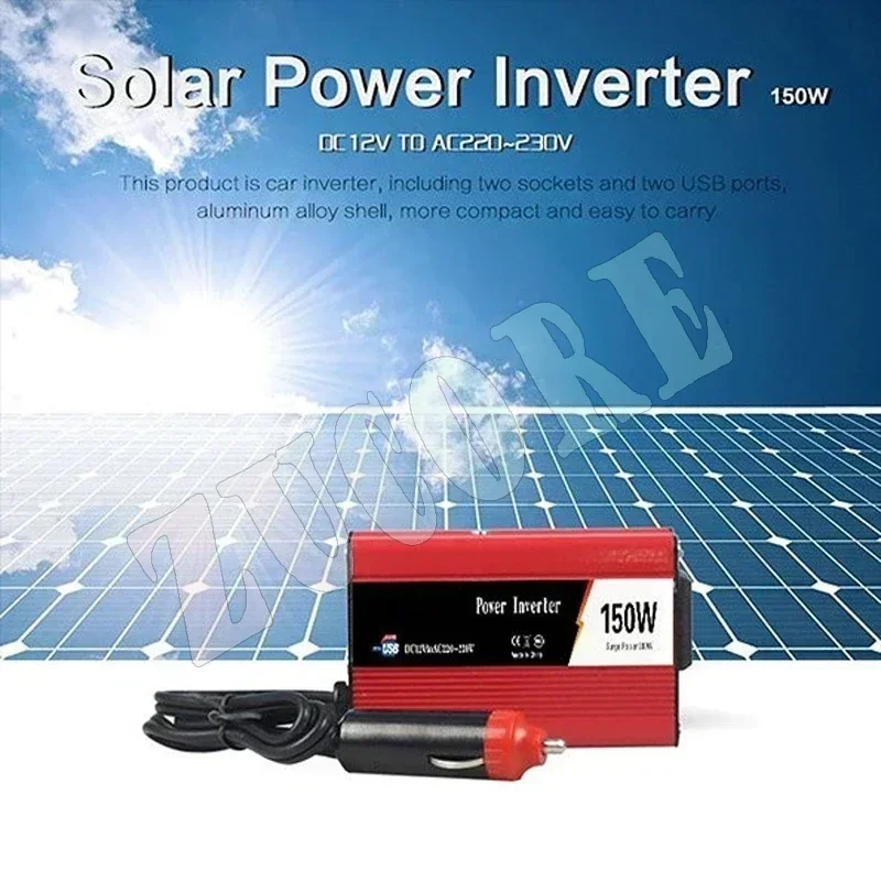 150W/200W Wechselrichter Wechselrichter Mobiles USB-Ladegerät Solar-Wechselrichter DC 12V zu AC 110V/220V Stromwandler