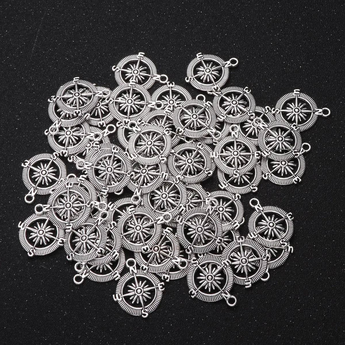 

50Pcs Polished Alloy Graduation Compass Pendants DIY Accessories for Necklace Bracelet Jewelry Making Graduation Season Charm