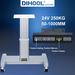 Movable Electric Lifting Column 300Kg Lift With Wheels Standing Desk Height Adjustable DC24V DC Motor Hall Wifi Controller