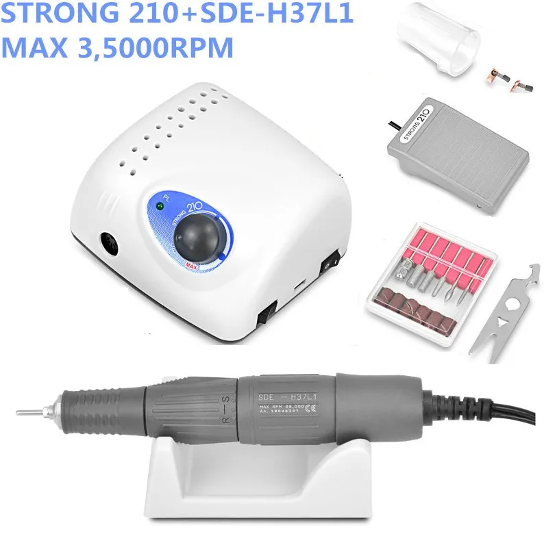 65W Strong 210 105L Nail Drills Manicure Pedicure Machine Electric Strong Nail File lucidatura 35000RPM Nail Art Grinding Device