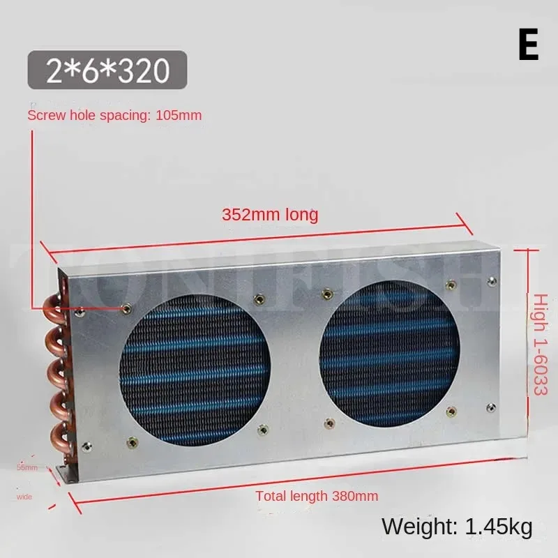 With Fan Copper Tube Aluminum Fin Condenser, Freezer Air-cooled Heat Exchanger
