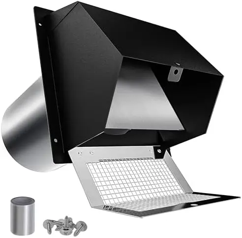 

Вытяжной колпак для сушилки 4 дюйма с заслонкой, оцинкованная сталь, в комплекте уплотнитель и крепеж