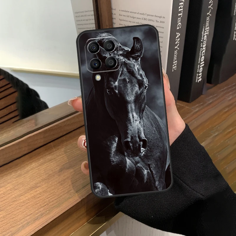 Beautiful Black Horse For Samsung Galaxy M13 M23 M33 M53 M21 M31 M51 M30s M20 M12 M32 M52 M14 M34 M54 Phone Case