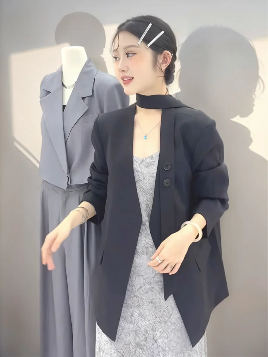 

Женский белый блейзер из вискозы с запахом, практичный, легкий, дышащий, с завязками спереди, с поясом, для лета и весны, эластичный