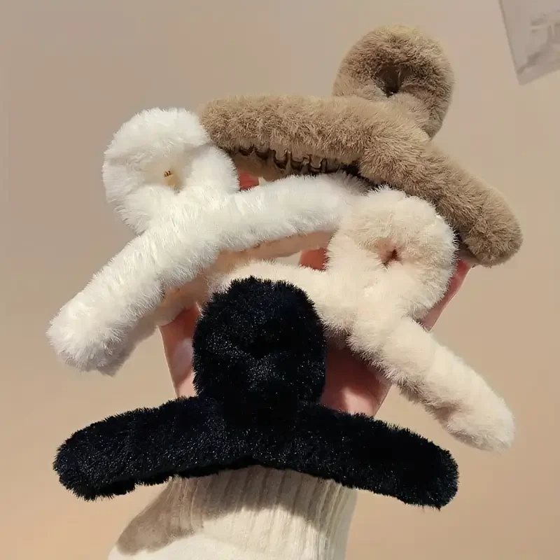 

3/4 шт. Большой размер, плюшевые заколки для волос длиной 4,33 дюйма. Идеально подходит для элегантной женской повседневной укладки во время прогулок.