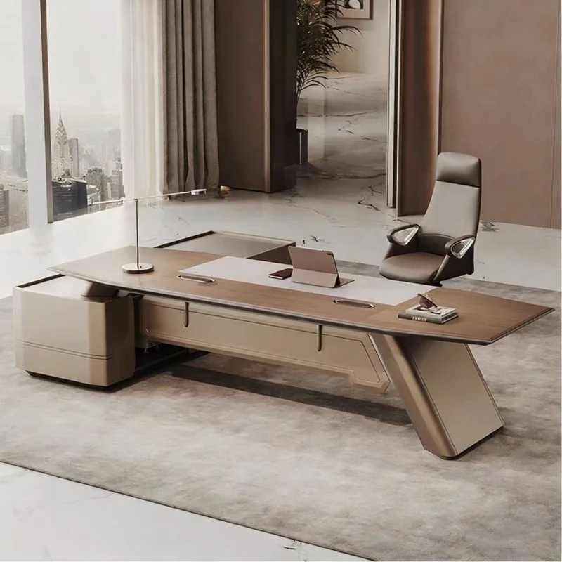CEO desk,boss table,office Furniture,Light Luxury Modern High-End General Manager Desk And Chair Set Simple Office Furniture Pre