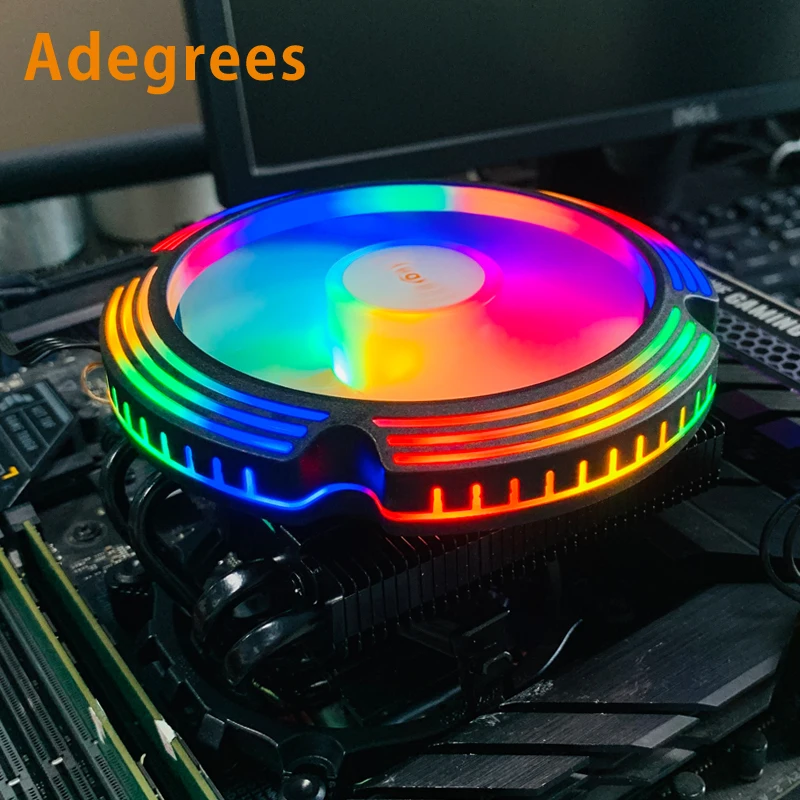 

Adegrees B9 4 тепловые трубки RGB-охладитель с воздушным охлаждением 4PIN PWM 120 мм Ventilador для Intel LGA 1366 1700 2011 1150 1151 X99 X79 AM5
