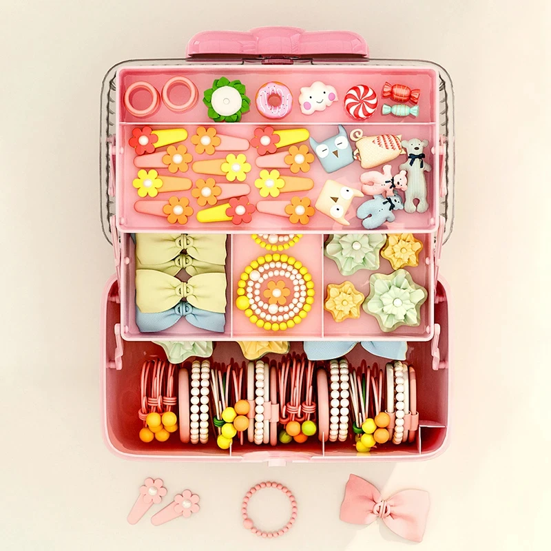 Multi-layer Hairpin Storage Box Cute Girls Jewellery Box Children\'s Hair Accessories Storage Box Toy Storage Box Jewelry Storage