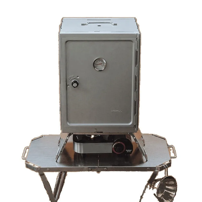 

Folding oven outdoor, smoke oven stainless steel smoke box, camping with lid