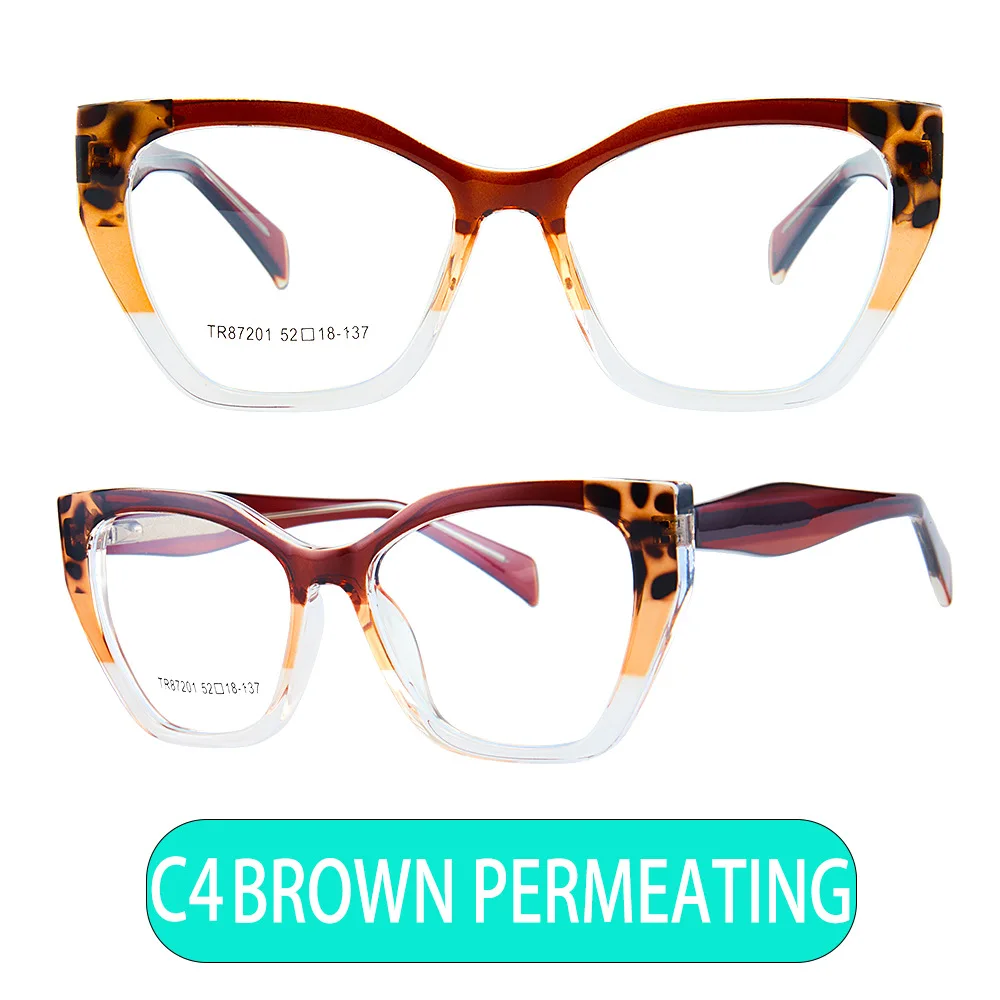 Luxuriöse Brillengestelle Damen-Brillenfassung für Sehstärke Anti-Blaulicht-Schutz Leoparden-Brille für Damen Optische Brillen